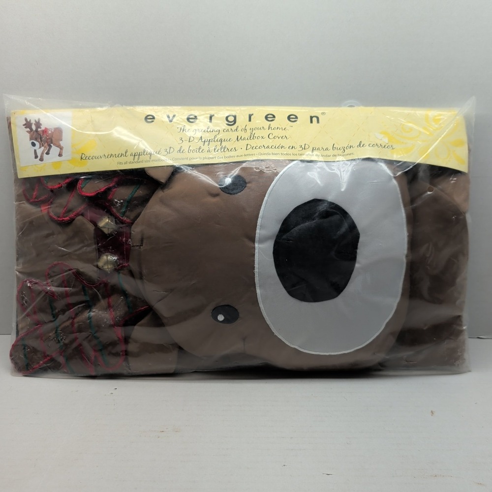 Evergreen Reindeer Mailbox Cover Magnetic 3D Applique Christmas